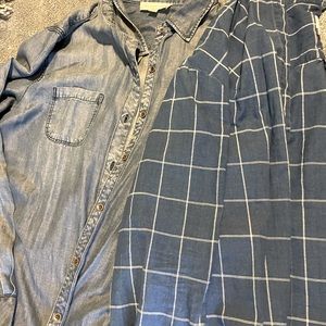 Lot of two chambray button downs